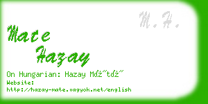 mate hazay business card